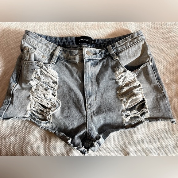 MINKPINK Pants - MINKPINK distressed denim shorts